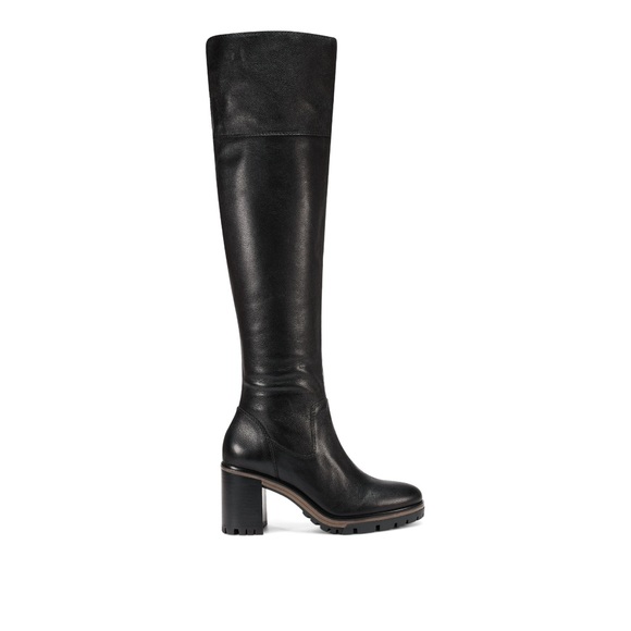 Vince Camuto Dasemma Black Over The Knee Chunky Heel Leather Boot (Black, 8) - Picture 7 of 8